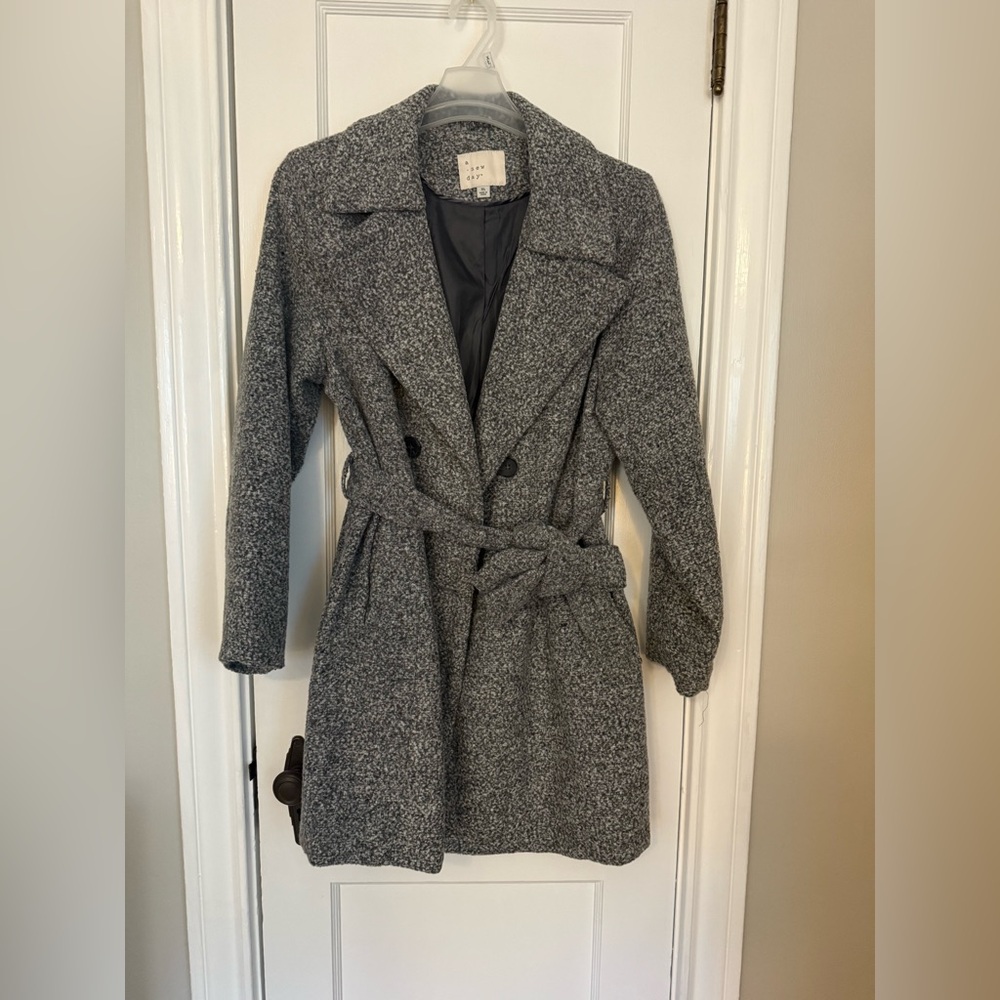 A New Day Gray Belted Coat